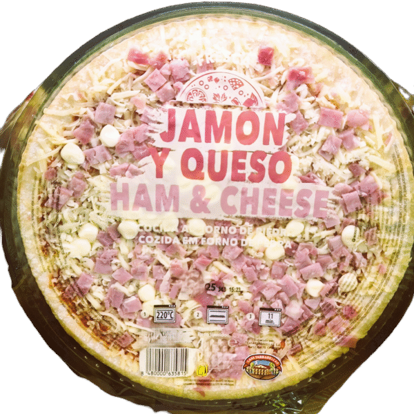 Pizza jamón y queso